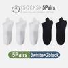 5Pairs High Quality Men Combed Cotton Socks Short Breathable Odor proof and antibacterial for Male sock New size EU38-45