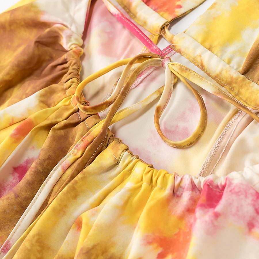 Summer 2025 European & American Women's Print Halter Dress