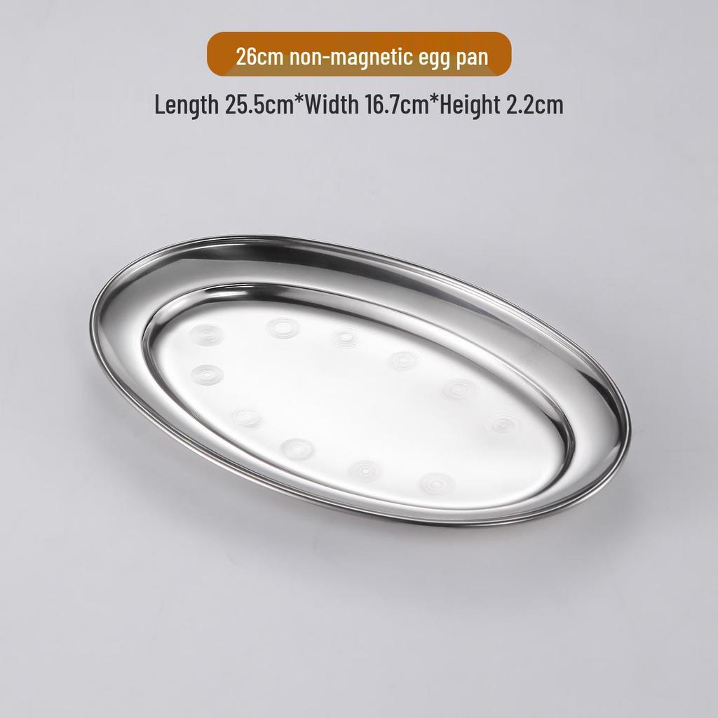 Stainless Steel Oval Plate for Grilled Fish, Steamed Fish, Fruit, Rice, Noodles, and Eggs.