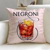 Cuscino Decorativo a Tema Cocktail Negroni – Morbido e Facile da Lavare – Versatile per Divano, Letto, Viaggio e Ufficio