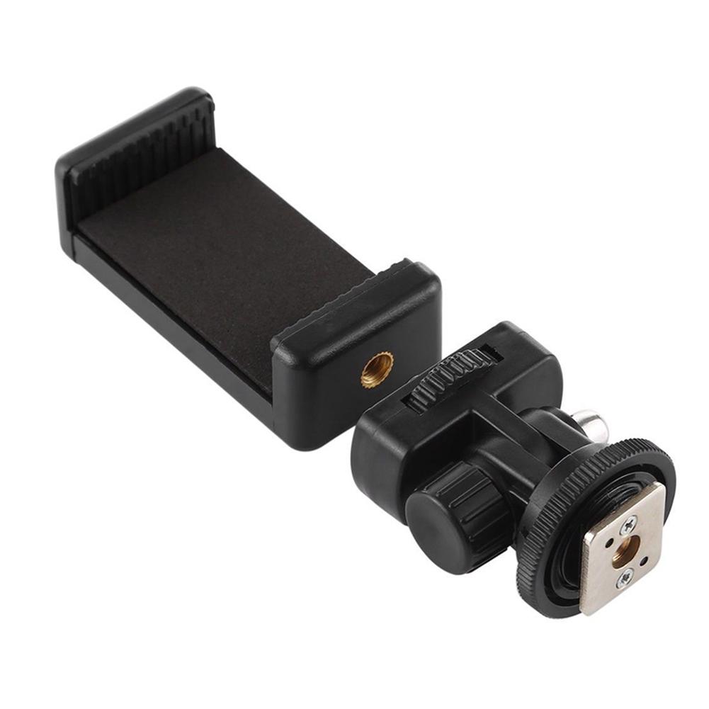 Portable Phone Tripod Holder Clip With Flexible Camera Hot Shoe Mount Cell Phone Tripod Mount Adapter 360 Rotation 180 Flip