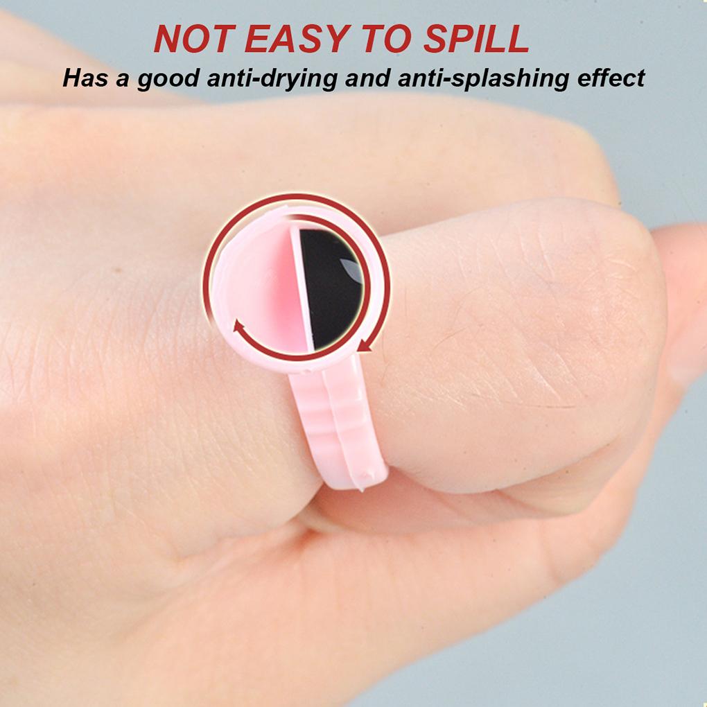 100Pcs Disposable Eyelash Extension Glue Rings,Eyelash Extension Glue Holder