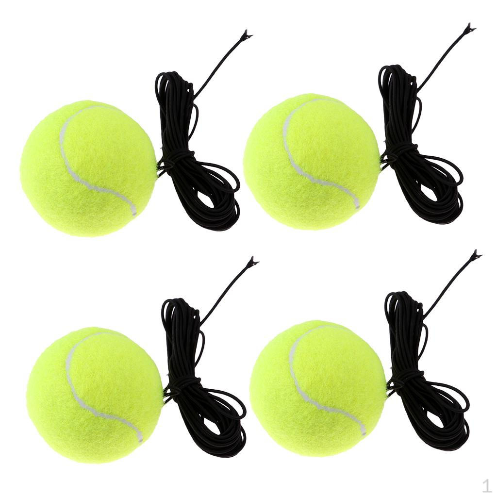 Tennis Ball W/ String Replacement Practice Trainer Balls 4pcs