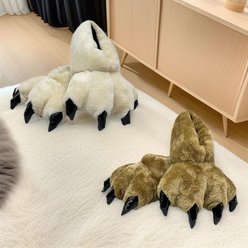 Dinosaur Claw Plush Cartoon Slippers - Cozy Animal Onesie Cotton