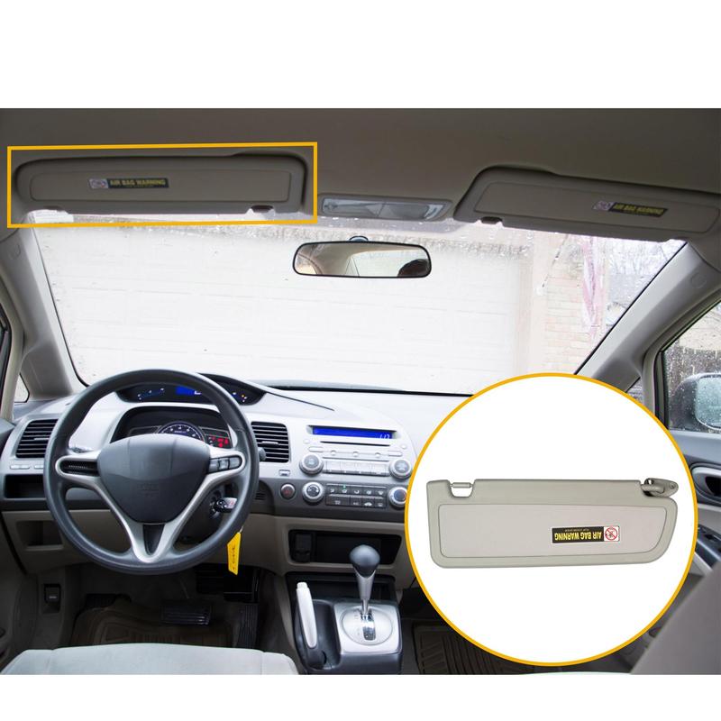 For Honda Civic 2006-2011 Grey Beige Sun Visor with Makeup Mirror 83280-SNA-A01ZC