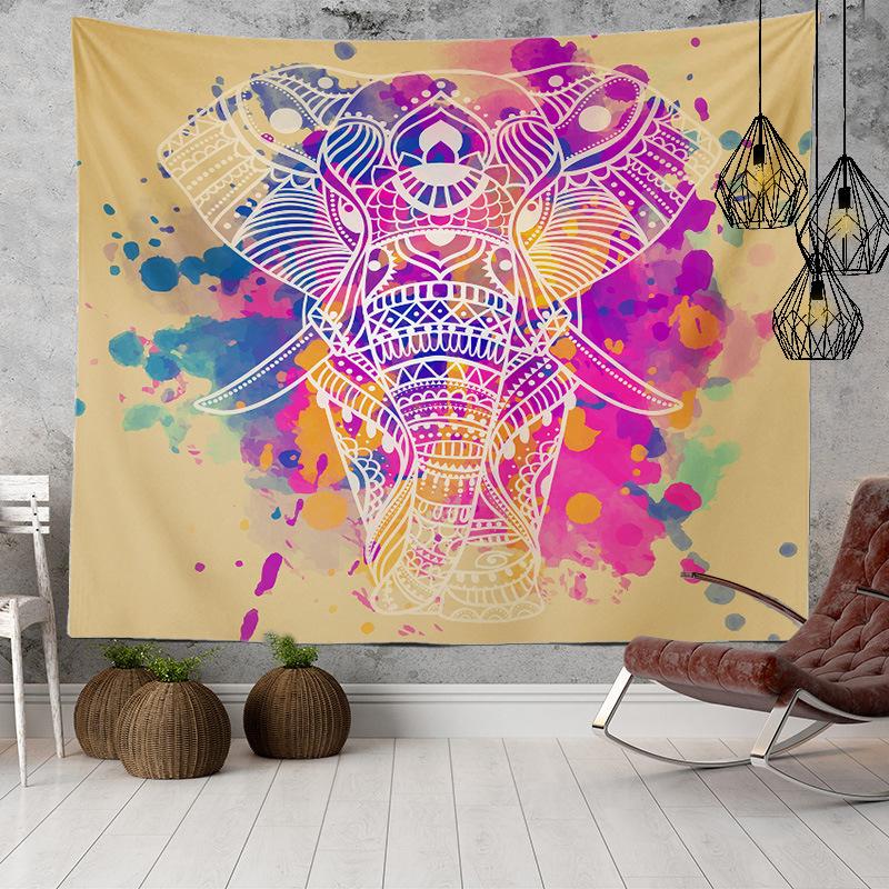 Home Decor Indian Ethnic Tapestry Hanging Elephant Digital Printing Tapestry Living Room Background Cloth Beach Towel
