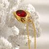 Stainless Steel Ruby Love Bead Chain Necklace, Waterproof, Gold Pendants, Gift for Women