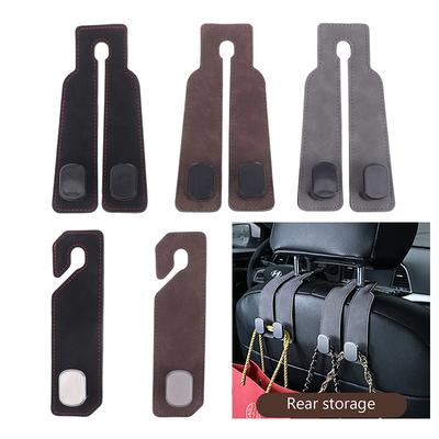 Single/Double Car Headrest Hook Premium Suede Rear Seat Hanger Hanging 20kg Large Load-Bearing Hook Universal