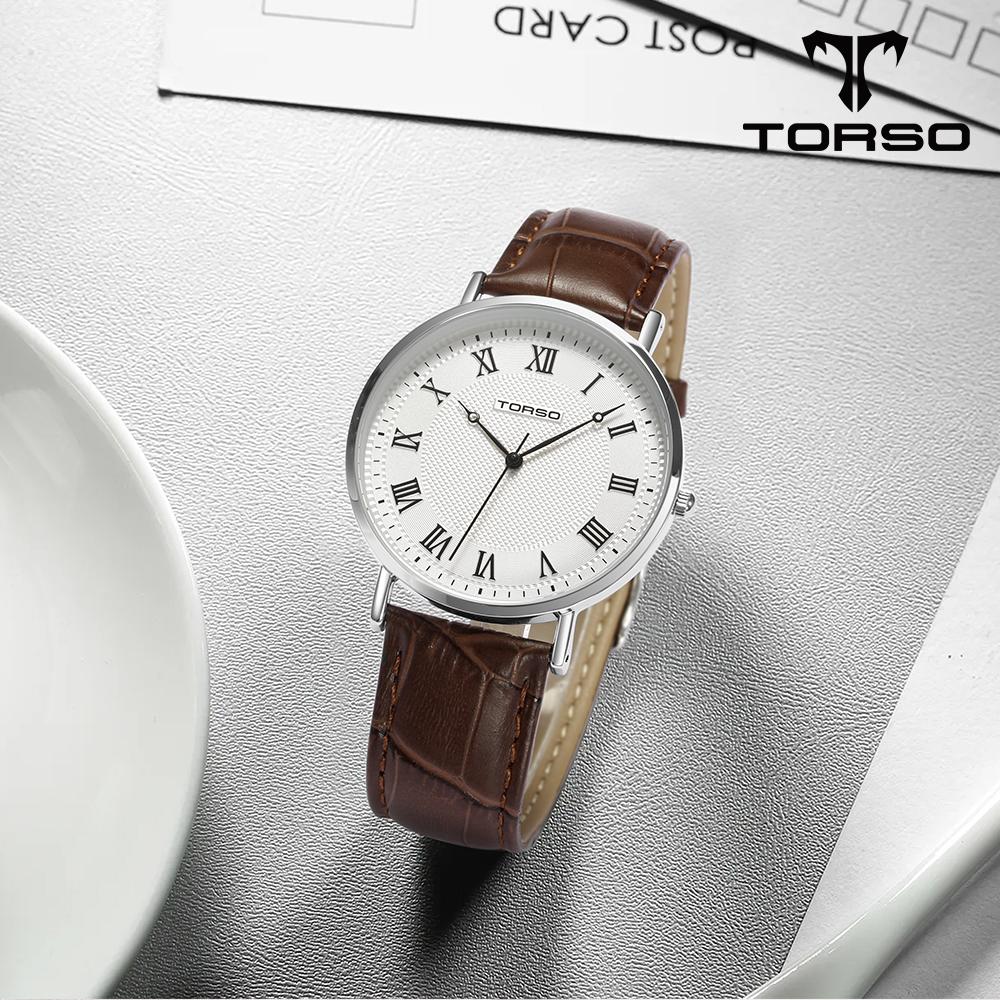Toleuso T107L-Ssbr Classico Quartz Couple Watch Men'S & Women'S Leather Watch