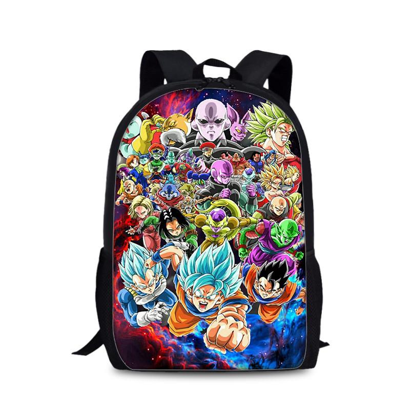 Dragon Ball Goku Printed Nylon Book Backpack For Students And Daily Use