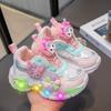 Girls' Cartoon Kuromi Light-Up Sneakers with Soft Sole (2024 Autumn)