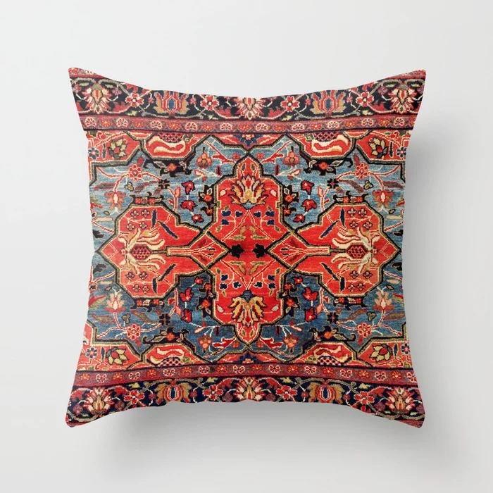 Ethnic Style Pattern Square Polyester Pillowcase, Sofa Living Room Decorative Cushion Cover, Bedroom Bedside Pillow Cover