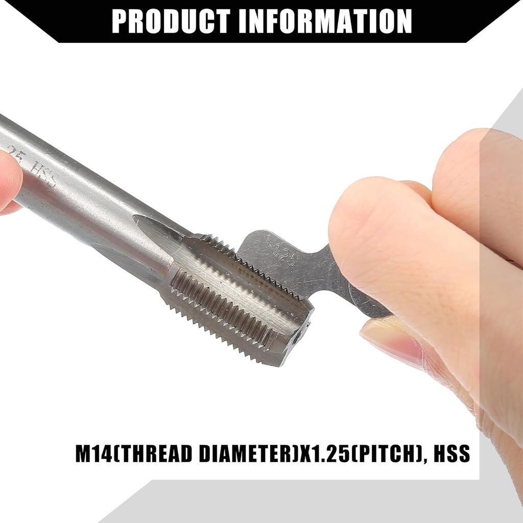 Outer Universal Spark Plug Thread Repair Tools Set with M12x1.25 Inner Thread Inser and M14x1.25 Tap/Engine Repair Tools/Durable/Gold Tone