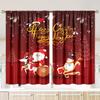 2PCS- Christmas Santa Claus Christmas tree pattern printed curtains   Christmas decorations   home decorations   room decorations