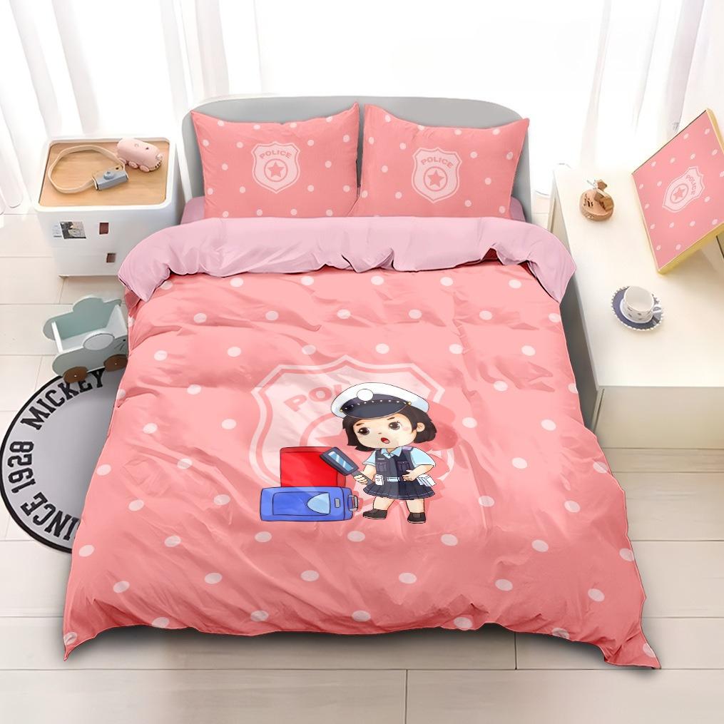 Cute Cartoon Red Hat Girl Print Bedding Sets Twin King Queen Full 2pcs Quilt Cover and Matching Pillowcases 75*50 for Kids Girls