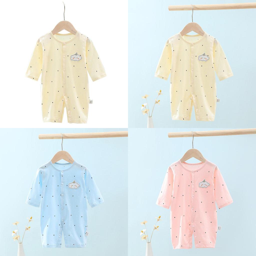 Infant Long Sleeve Onepiece Bodysuit Made Of Pure Cotton For Newborn Comfort