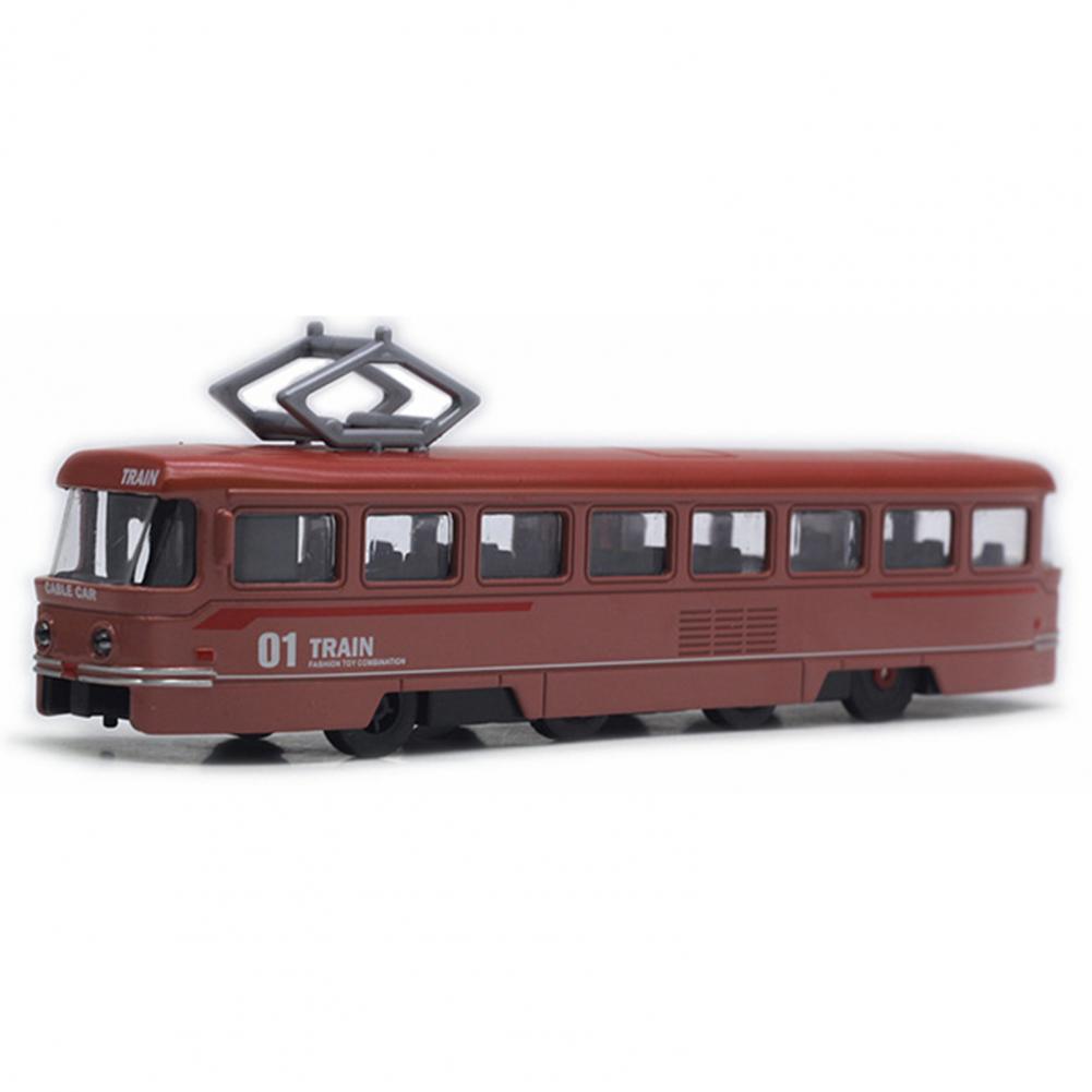 

Металлический литой под давлением сплав легкорельсового транспорта с откатным поездом, двигатель игрушки, ретро-модель трамвая, устойчивый к падению декор для рабочего стола, открывающаяся задняя дверь, 7 дюймов, детский поезд 18.5*6.3*3.3cm,Light rail кр