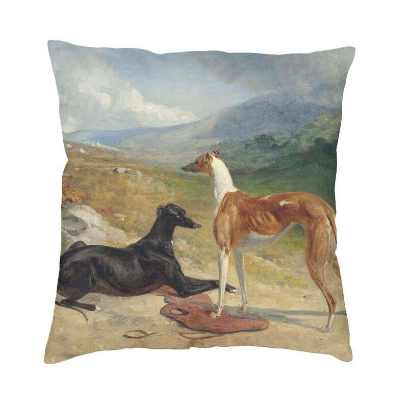 Love Greyhound-Kissenbezug, 66 x 66 cm, Whippet Hound Dog, weicher nordischer Überwurf-Kissenbezug, Heimdekoration, Sofa, modischer Kissenbezug