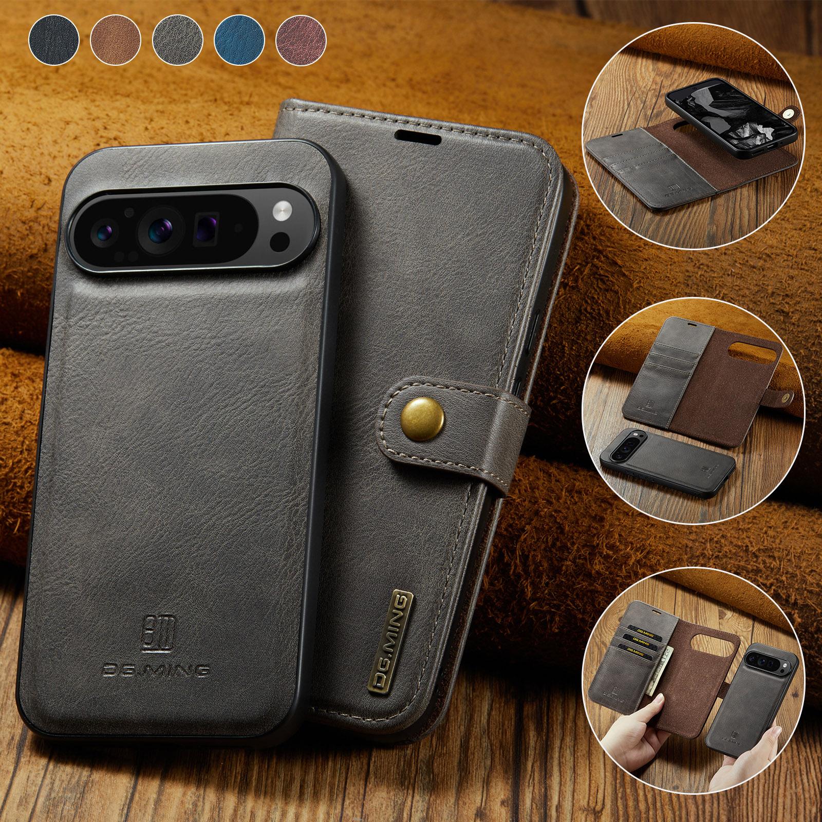 

2 in 1 Auto Leather Phone Case for Google Pixel 10 Pro XL 9a 9pro 8a 8 7a 7 6a 6 Strong Magnetic Buckle Card Holder Wallet Cover Google Pixel 9 Pro сірий колір