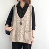 Knitted Vest Women's V-neck Hollow Thin Sweater Solid Color Casual Knitted Pullover Sleeveless Top Large Pocket Design Loose Casual Autumn