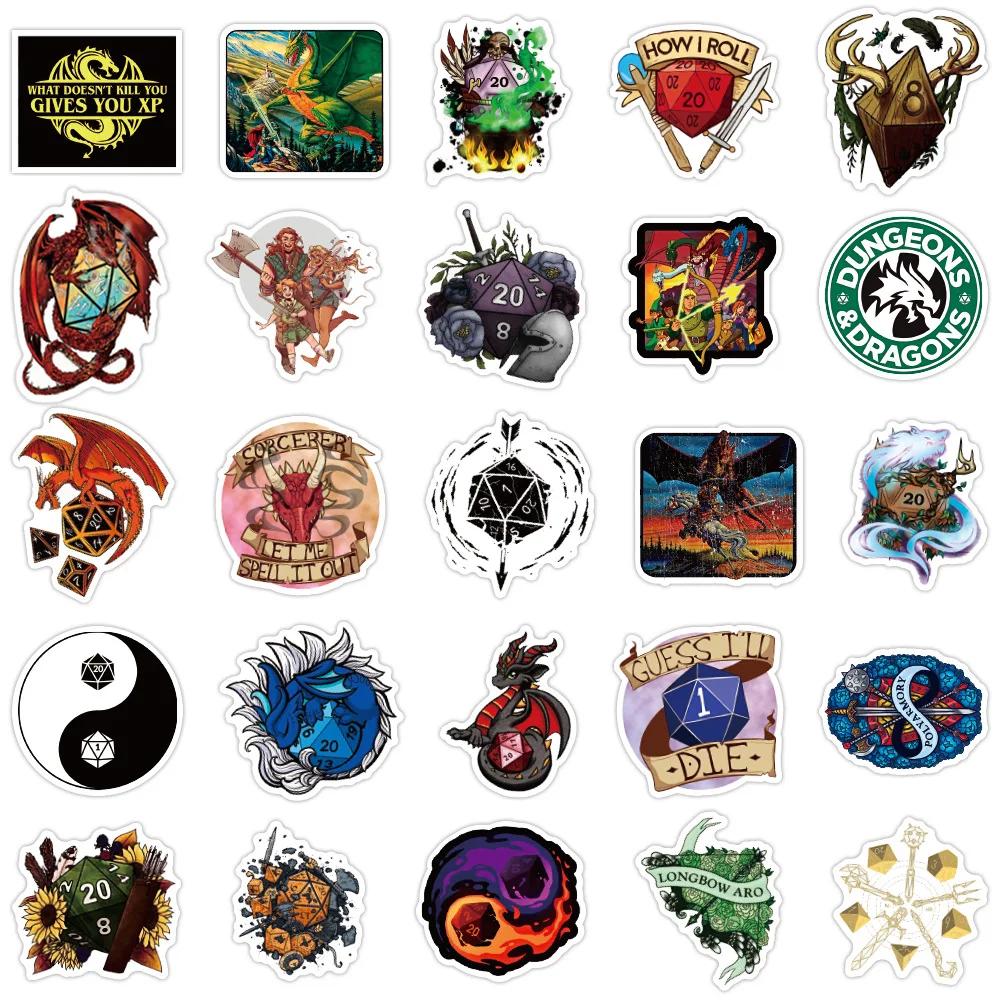 50/100PCS Dungeons & Dragons Stickers Cool Game Graffiti Sticker Scrapbook Luggage Laptop Guitar Car Bike Skateboard Toy