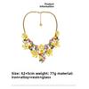 French Retro Stained Glass Spray Paint Flower Necklace - Vintage Fashion Versatile Pendant