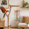Bird Boredom Relief Toy Wooden Strips Parrot Toy, Chew with Colorful Beads, Pet Enrichment Chewing And Climbing Cage Accessory for Budgie