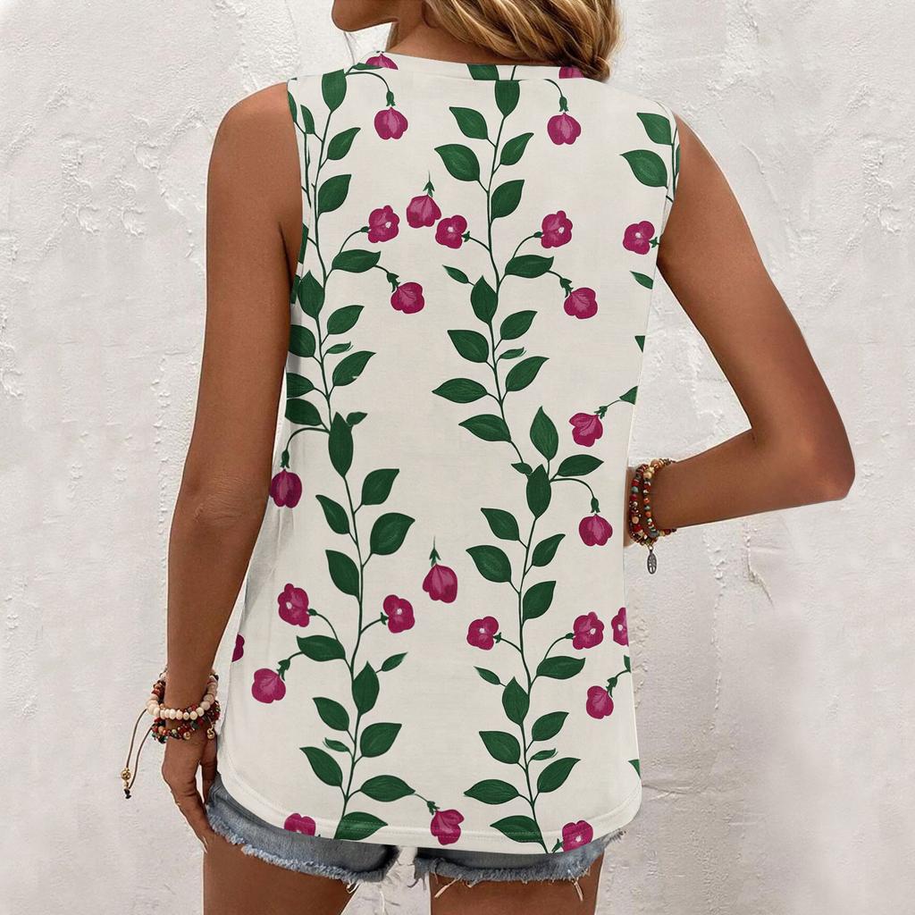 Womens Casual O Neck Loose  Sleeveless Top T-shirt  Summer Tank Tops For Women Tank Camisole Sleeveless Basic Tops