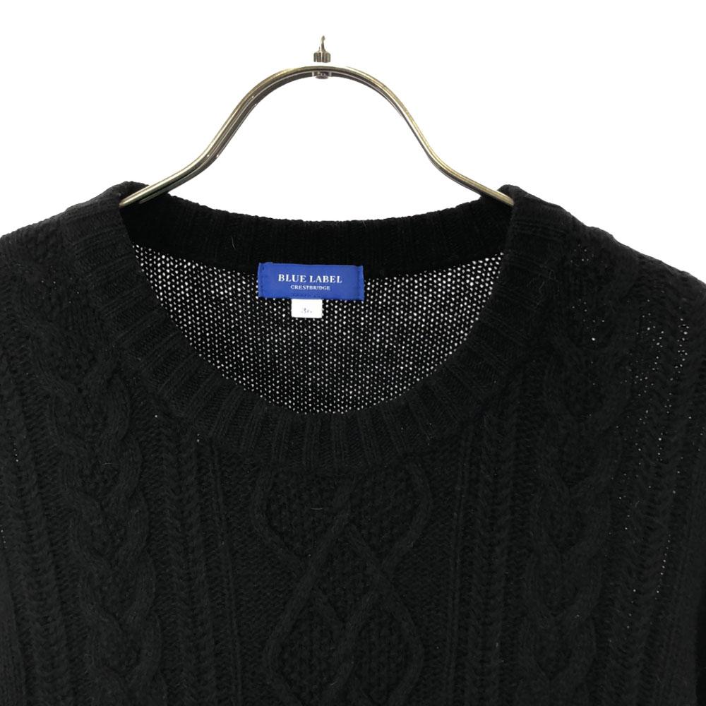 BLUE LABEL CRESTBRIDGE Sanyo Shokai Check Pattern Long sleeve Fisherman's knitwear one piece Women Used