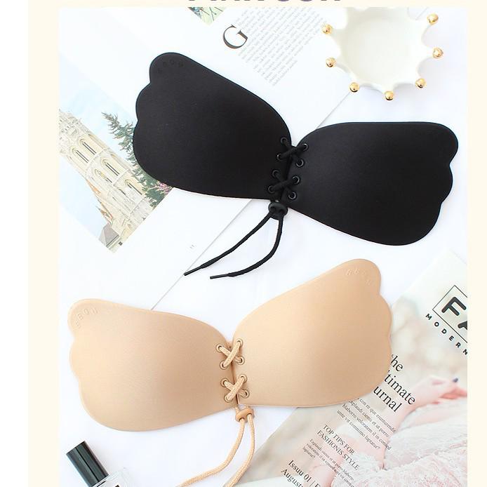 Breathable Drawstring Winged Invisible Bra with Bio-Silicone Nipple Covers for Weddings