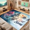 Mountain Landscape Theme Crystal Velvet Floor Rug Personalized Custom Name Text Warm Carpet Home Decoration