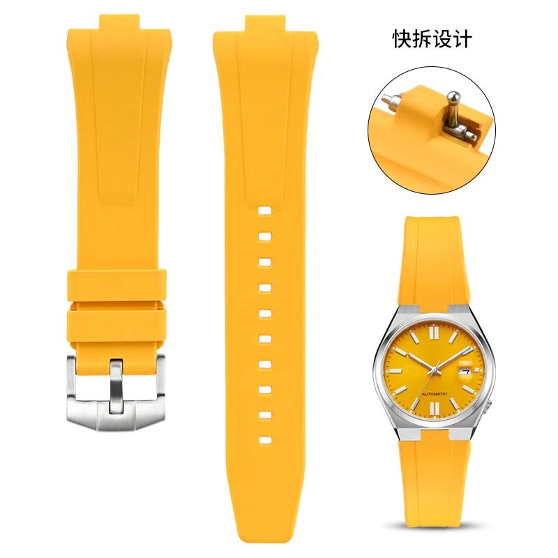 

For Citizen NJ0150 NJ0151 NJ0158 Watch Fluororubber Strap FKM High Quality Watchband Men s Bracelet Quick Release Bar Wristband жовтий