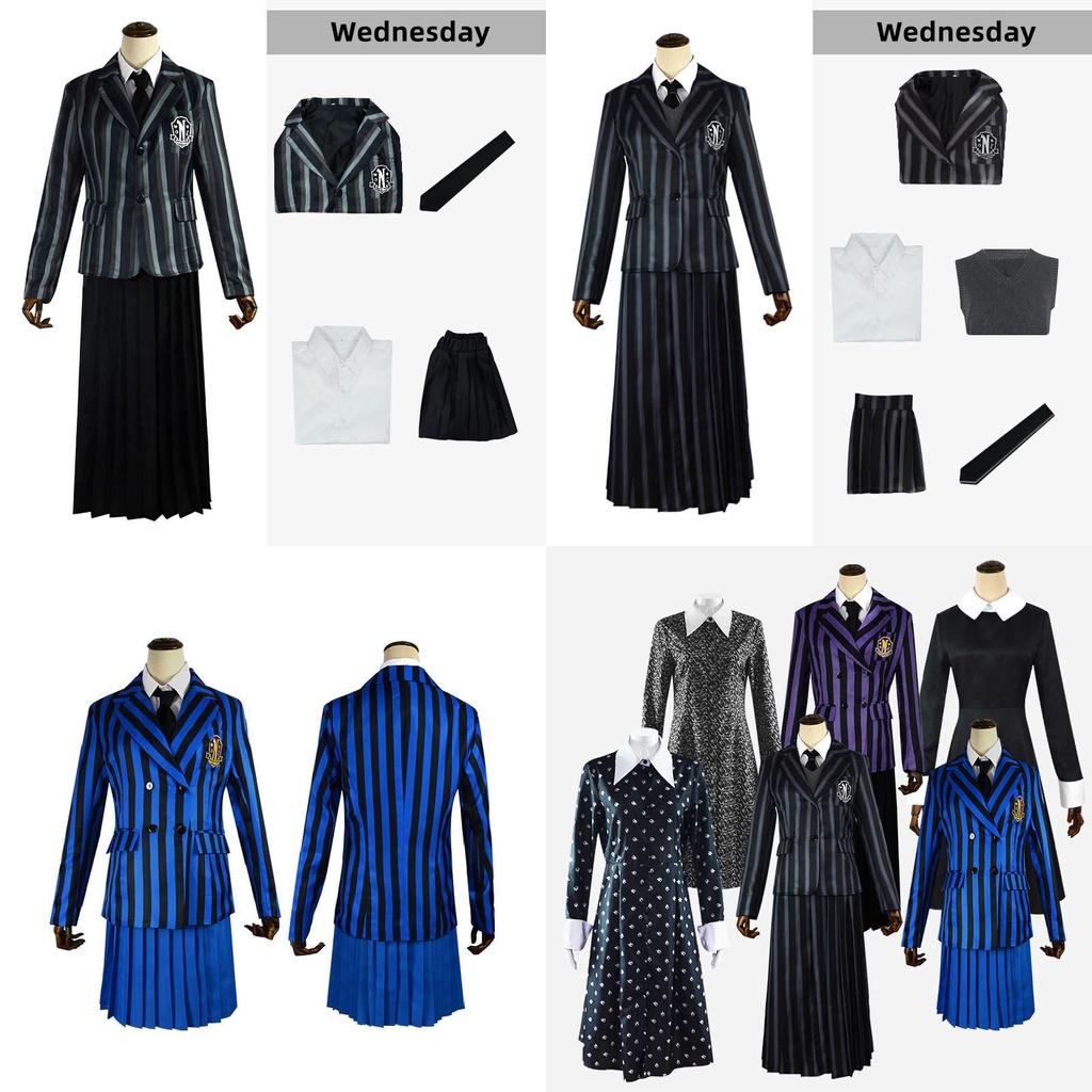 Women's Wednesday Addams The Addams Family School Uniform Carnival Dress