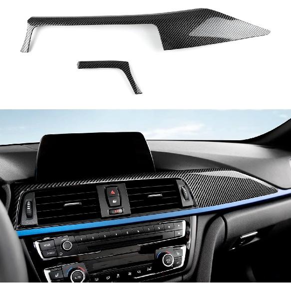 for BMW Multimedia Panel Cover, F30 Carbon Fiber Style Panel Trim Cover Car Center Console for 3 Series F30 F31 F32 F34 F36 328i 320i 335i 330i 435i