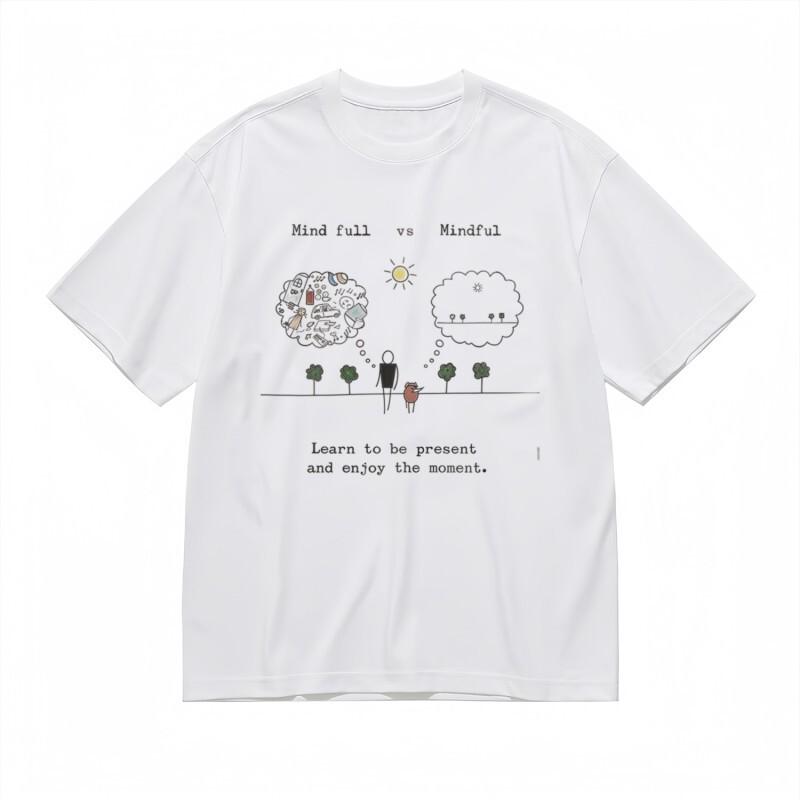 

Women s All-Season Classic T-Shirt Zen Bubble Art with Nature Elements Tee M