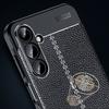 For Samsung Galaxy A16 5G/4G Case Litchi Texture TPU Flexible Phone Cover,Black