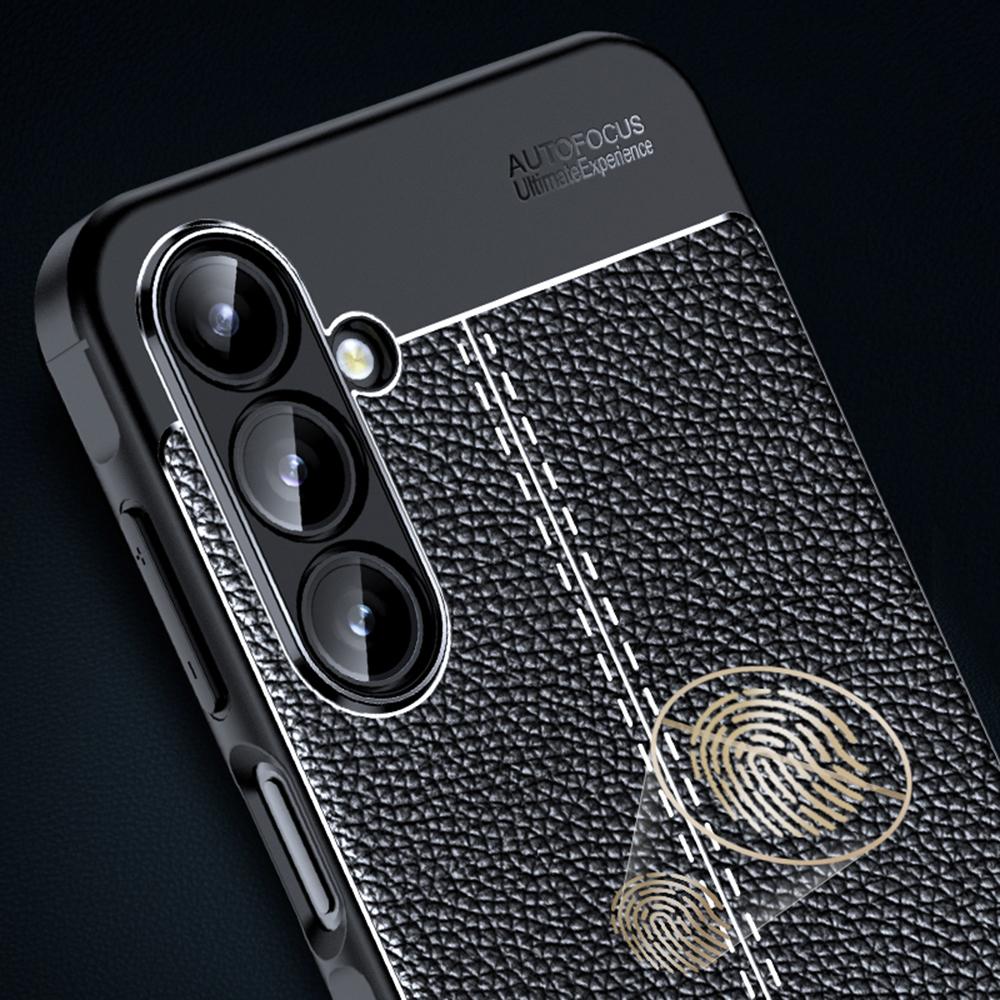 For Samsung Galaxy A16 5G/4G Case Litchi Texture TPU Flexible Phone Cover,Black