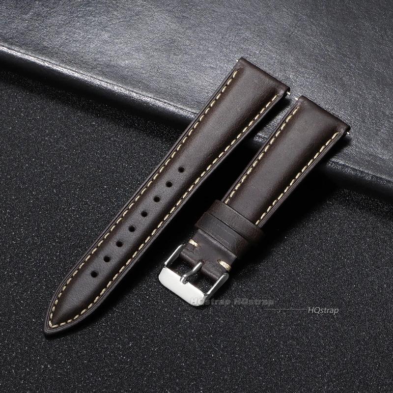 

Vintage Cowhide Watch Strap Quick Release Leather Band 18mm 19mm 20mm 21mm 22mm Bracelet Universal Replacement Casual Strap 18mm серый