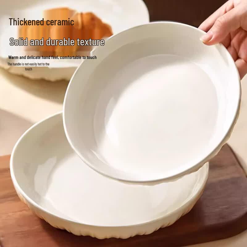CHAHUA Minimalist Ceramic Deep Plates - 8 Inch, Set of 4