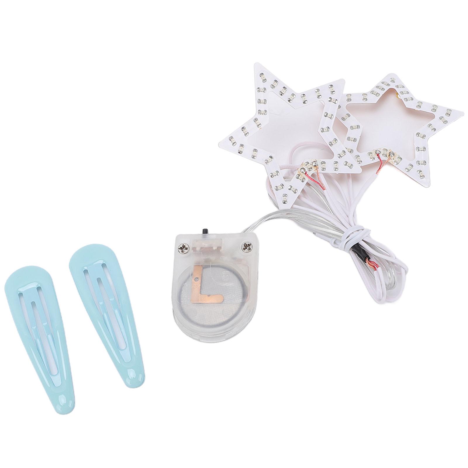 

Face Sticker Lights Star Shaped LED Luminous Eyelash Lamp Battery Powered with Hair Clips for Parties