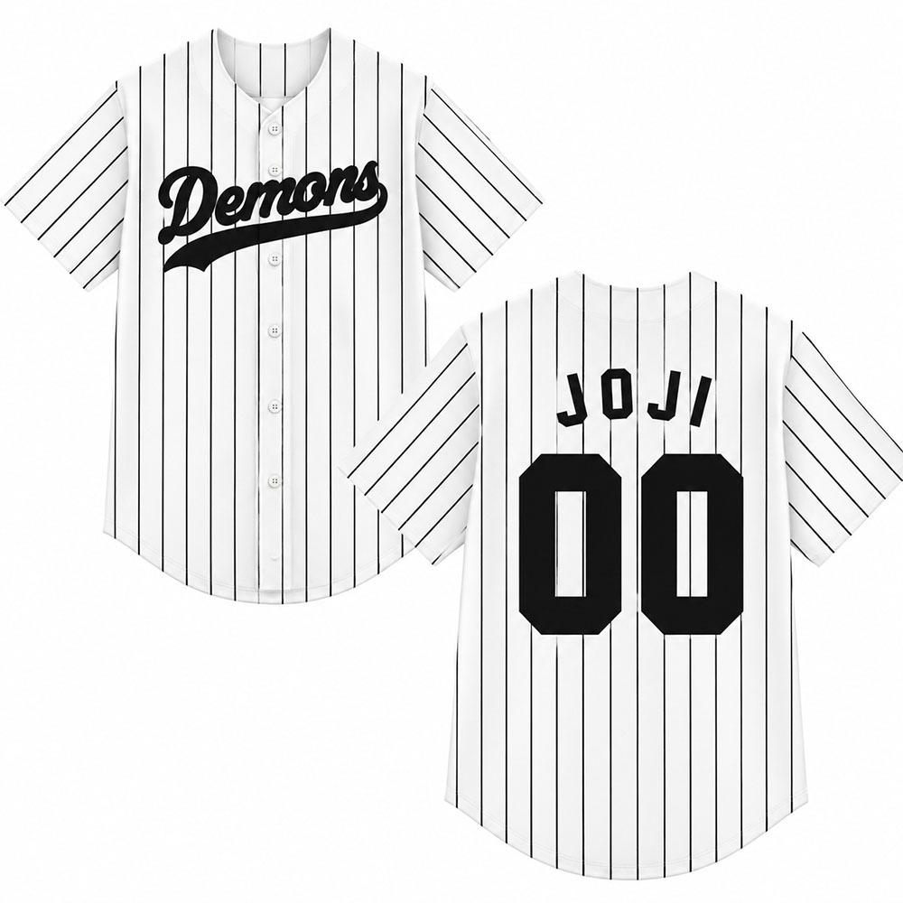 Men Women Clothing Joji Demons 00 Baseball Jersey Short Sleeve Summer Button Up Shirt Casual Fashion Design Graphic Merch Tops