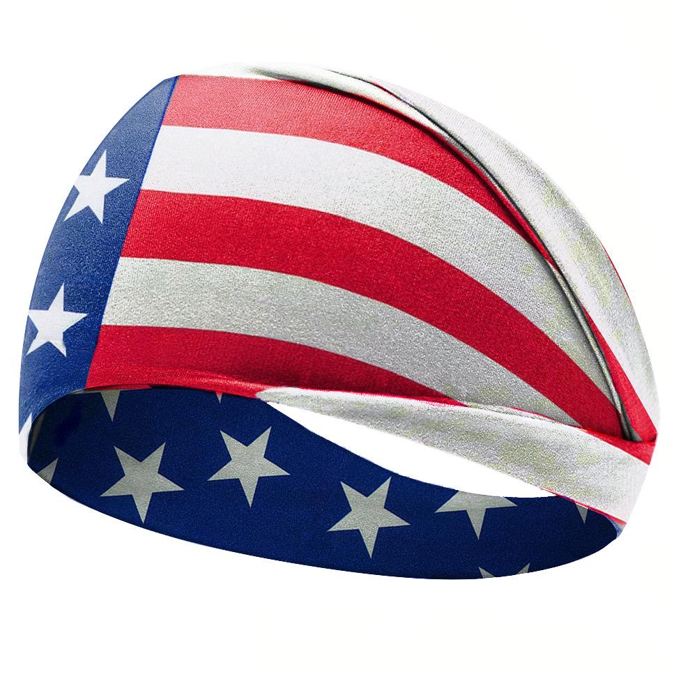 American Flag Independence Day Headband Sporty Elastic Headband, Women's Fashionable Crisscross Wide Headband Hair Accessory