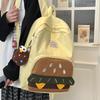 Hamburger Nylon Cartoon Casual Backpack With Dual Color Design For Use Daily