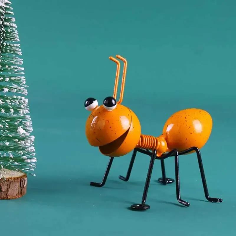 

Металлические муравьи, садовые украшения, ограждение, газон, спальня, гостиная, подвесные настенные украшения, 3D-скульптуры, муравьи, художественное украшение, орнамент оранжевый