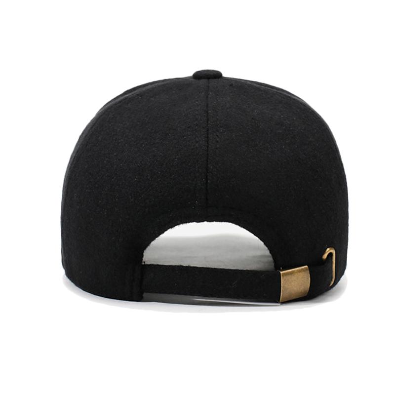 Autumn Winter Woolen Baseball Cap Embroidered Letter Cap Men's Thick Warm Cap