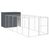 VidaXL Dog Niche with Anthracite Courtyard 214x661x181 Cm, Dog Cage, Dog Shelter, Animal House, Cages 3189133
