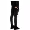 Men's 2017 Slim Fit Stretch Ripped Black Motorcycle Jeans