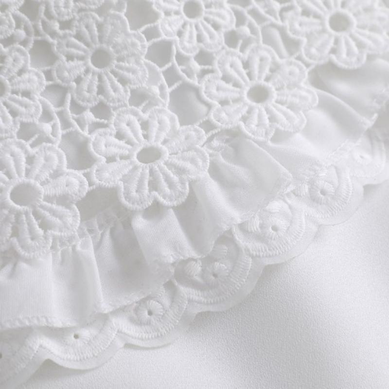 Perfect Match White Big Lapel Shawl Doll False Collar For Women Girls Ruffled Trim Detachable Half Shirt Lapel Blouse Collar Decor