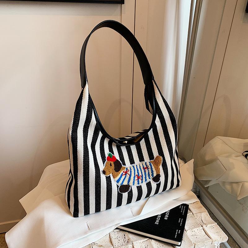 Однолямочная сумка, Новая женская полосатая однолямочная сумка, Модная сумка-тоут большой вместимости, Рюкзак на одно плечо с диагональной лямкой