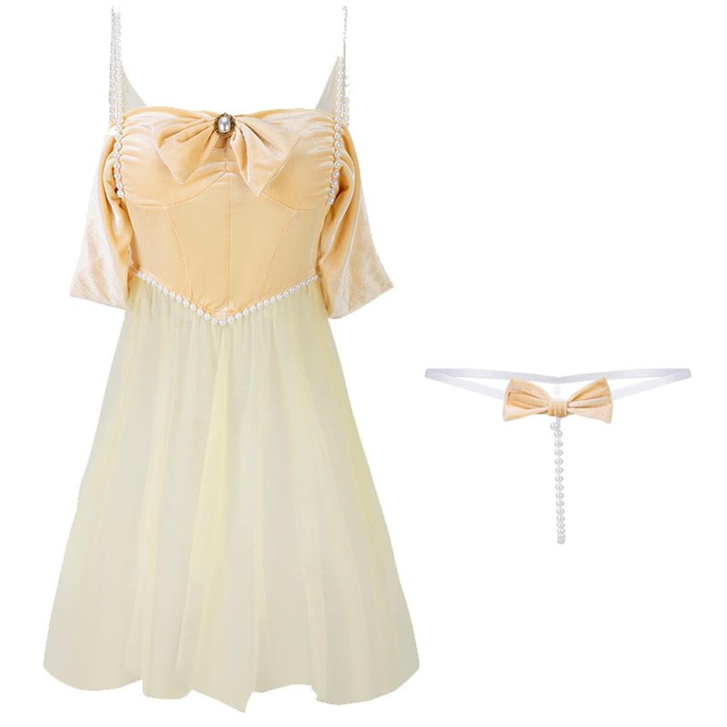 REENEW Sexy Maid Princess Babydoll Extreme Half Slip Puff Princess Perfect for Cosplay Costume, Style, See-Through Lingerie, Erotic, Erotic,